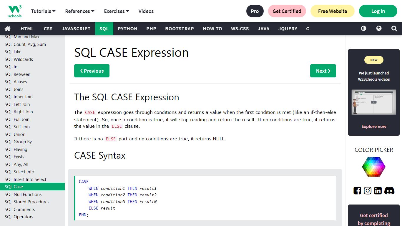 SQL CASE Statement - W3Schools